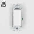 thumbnail image 1 of ENERGETIC 10 Pack 15 Amps Decorator Rocker Single Pole Light Switch, Residential Grade Quiet Electrical on/off Wall Switch, UL Listed, 1 of 5