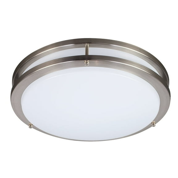 ENERGETIC 12" LED Ceiling Light, Dimmable Modern Flush Mount, Brushed Nickel, Selectable Color and Watts