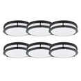 thumbnail image 1 of ENERGETIC 14" LED Ceiling Light, Dimmable Modern Flush Mount, Selectable Color Temperature Ceiling Light,Black,6 PACK, 1 of 7