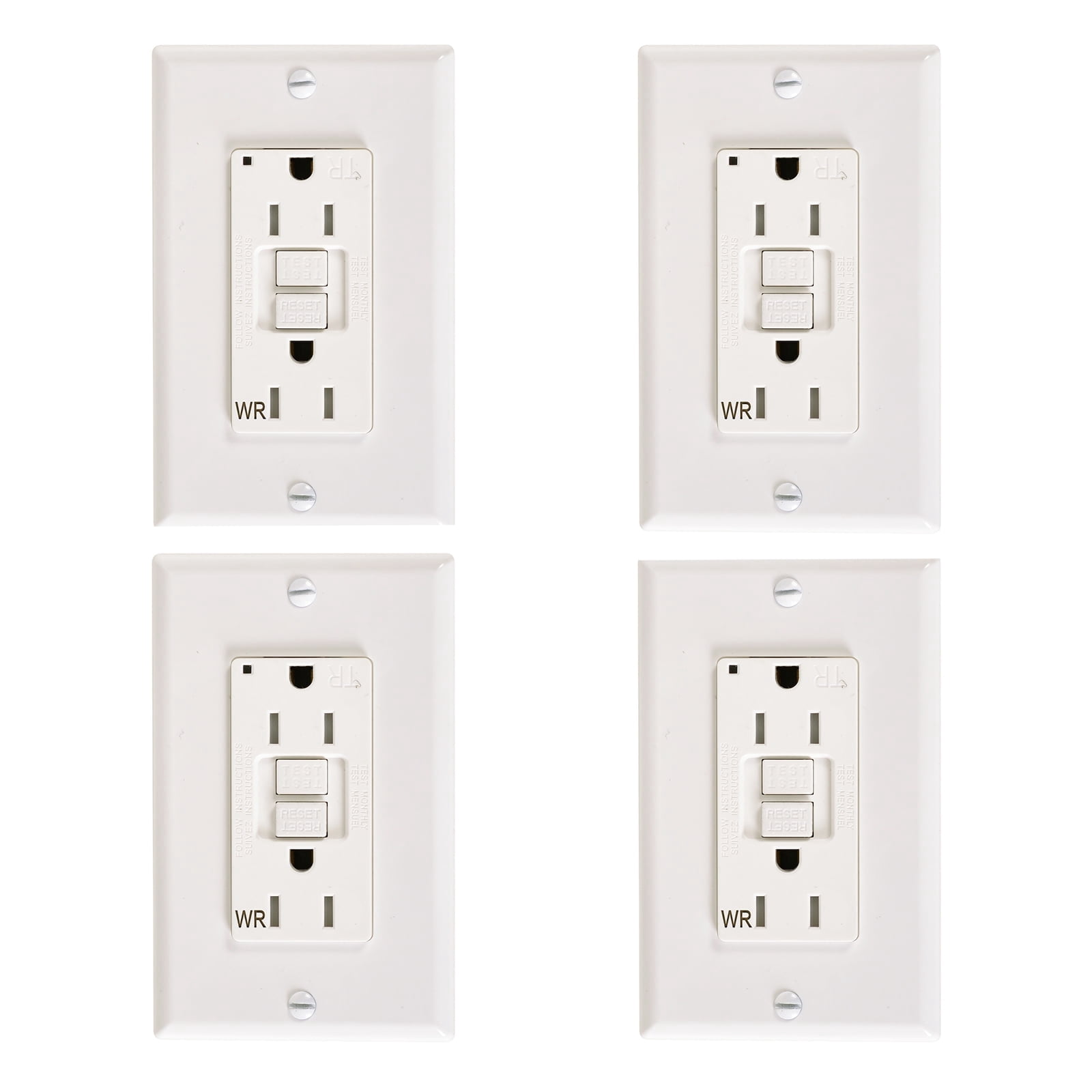 ENERGETIC 15 Amp 125-Volt Duplex Self-Test Tamper Resistant & Weather Resistant GFCI Decorator Outlet, White