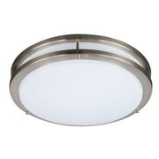 ENERGETIC 16" LED Ceiling Light Dimmable Modern Flush Mount Brushed Nickel, Selectable Color and Watts
