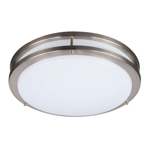 ENERGETIC 16" LED Ceiling Light Dimmable Modern Flush Mount Brushed Nickel, Selectable Color and Watts