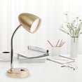 thumbnail image 1 of ENERGETIC 3.5W LED Desk Lamp Cool White Corded Adjustable Gooseneck Gold Finish, 1 of 7