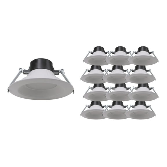 ENERGETIC 4 inch Recessed Downlight, Commercial, 9Watts, 3CCT Selectable, Dimmable, 12Pack