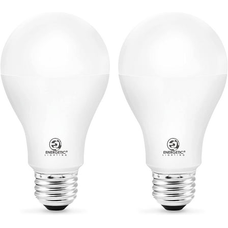 ENERGETIC 50/100/150Watts 3-Way A21 LED Light Bulb, 800/1600/2200 Lumens, 3000K Warm White, E26 Base, ETL Listed, 2 Pack