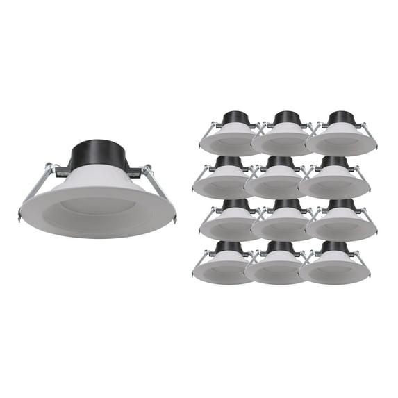 ENERGETIC 6 inch Recessed Downlight, Commercial, 18Watts, 3CCT Selectable, Dimmable, 12Pack