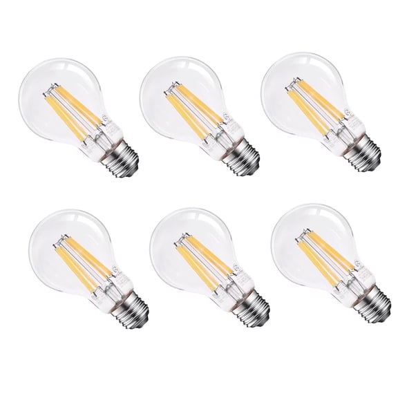 ENERGETIC A19 LED Edison Light Bulb 100W Equivalent, E26 Base, Dimmable, 1600lm, 2700K Soft White, 6Pack