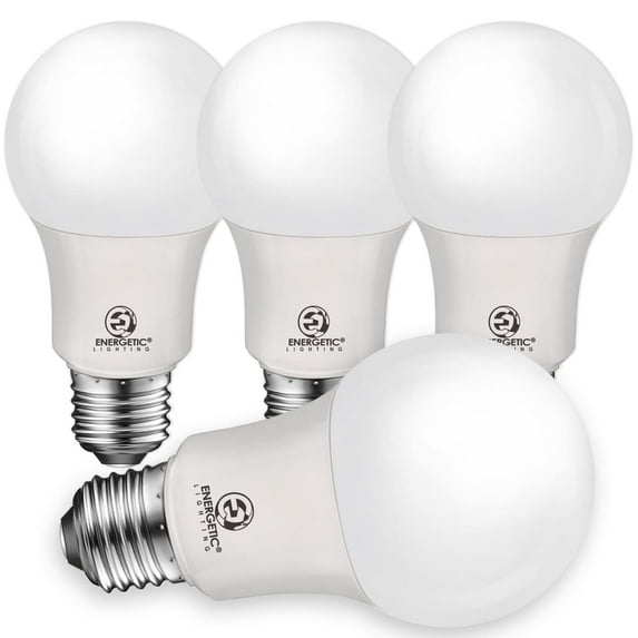ENERGETIC A19 LED Light Bulb, 10 Watts(75W Equivalent), 3000K Warm White, 1200lm, UL Listed, E26 Base, 4 Pack