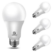 ENERGETIC A19 LED Light Bulb, 13.5 Watts(100W Equivalent), 1600 High Lumens, Super Bright, Daylight 5000K, E26 Base, UL Listed, Non-Dimmable,4 Pack