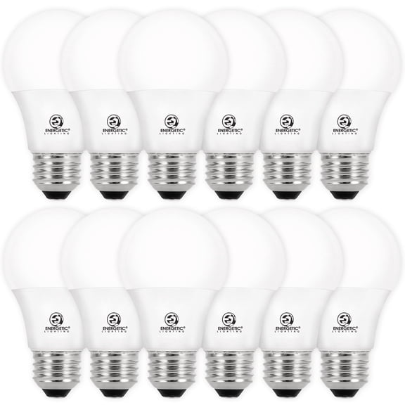 ENERGETIC A19 LED Light Bulb, 60W Equivalent, Soft White 2700K, E26 Base, 800LM, ETL Listed, Dimmable, 12 Packs