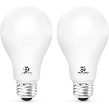 ENERGETIC A21 LED Light Bulb, Super Bright, 2300 High Lumens, 150 Watt Equivalent, Daylight 5000K, E26 Base, UL Listed, 2 Pack