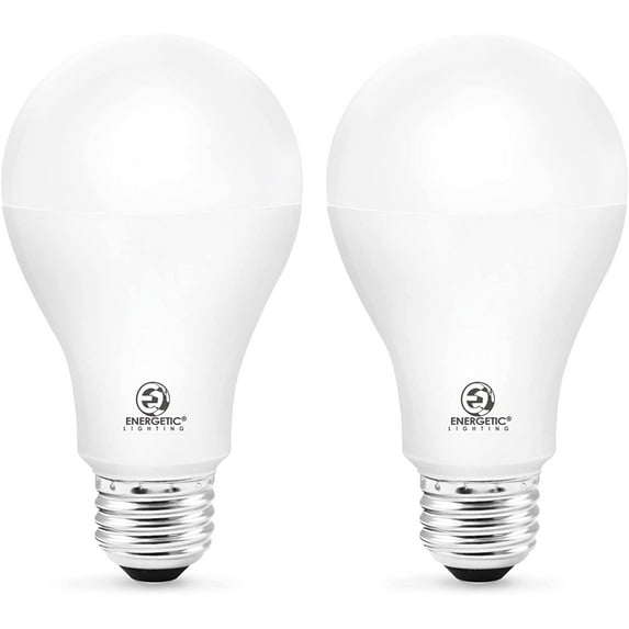 ENERGETIC A21 LED Light Bulbs, Super Bright 2600 High Lumens, 150 Watts Equivalent, Cool White 4000K, E26 Base, UL Listed, 2 Pack