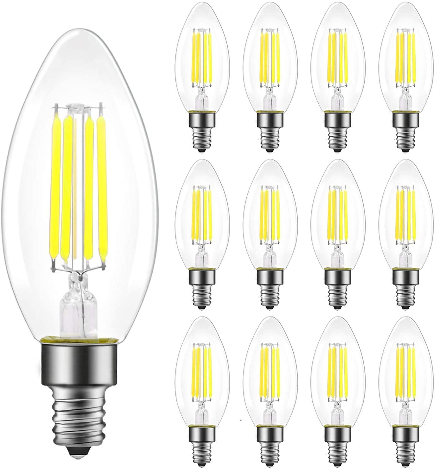 ENERGETIC Dimmable B11 Candelabra LED Light Bulbs, 60 Watt Equivalent, Daylight 5000K