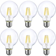 ENERGETIC Dimmable LED Globe Light Bulb, 5000K Daylight, 60 Watts Equivalent, Vanity Round Decorative Bulb, E26 Base,Perfect For Vanity Makeup Mirror,droplight,Floor lamp, UL Listed, 6 Pack