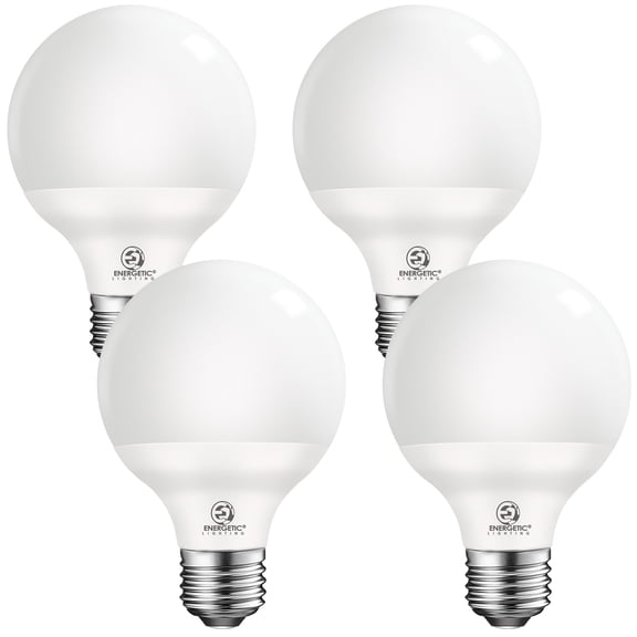ENERGETIC Dimmable LED Globe Light Bulbs, 5000K Daylight,G25 6W LED Bulbs,60 Watts Equivalent, Vanity Round Decorative Bulb, E26 Base,600 Lumens, 4 Pack