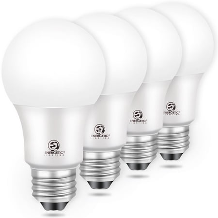 ENERGETIC LED Dusk to Dawn Outdoor Light Bulb, 75 Watt Equivalent, 1100LM, Daylight 5000K, E26 Base, Automatic On/Off Sensor Light Bulb for Porch, Hallway, Garage, ETL Listed, 4 Pack