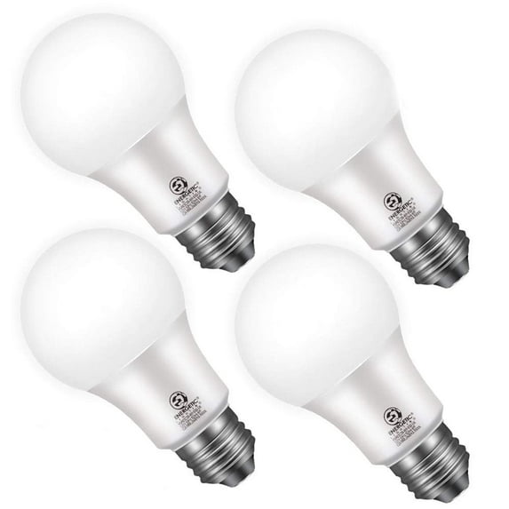 ENERGETIC LED Dusk to Dawn Outdoor Automatic on/off Sensor Bulb, 6 Watts (60W Equivalent), Warm White 3000K, E26 Base, 4 Pack