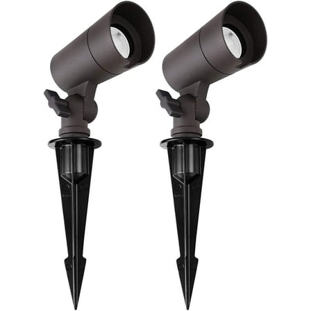 ENERGETIC LED Landscape Spot Lights with Connectors, 12V Low Voltage, 4W, 175LM, Outdoor Waterproof Garden Pathway Lights Wall Tree Flag Spotlights with Spike Stand, 2 Pack