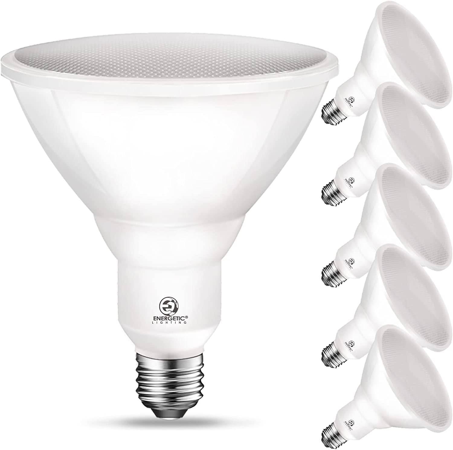 ENERGETIC Outdoor PAR38 LED Flood Light Bulb, Wet Rated, 90 Watt Equivalent (11W), 900 Lumens, Daylight 5000K, E26 Base, ETL Listed, 6 Pack