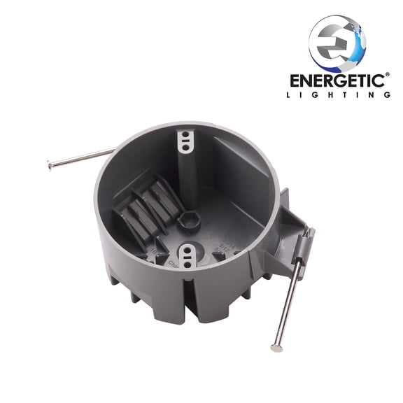 ENERGETIC Round Ceiling Box, Captive Nail and Bracket Mounting Plastic Fixture Box (100-Pack)