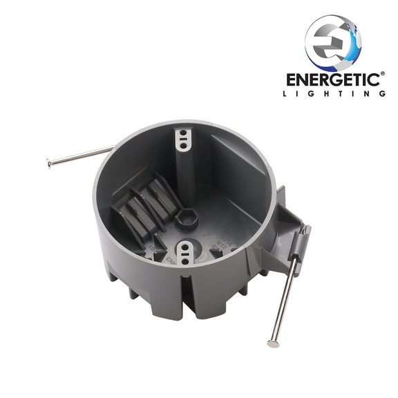 ENERGETIC Round Ceiling Box, Captive Nail and Bracket Mounting Plastic Fixture Box (100-Pack)