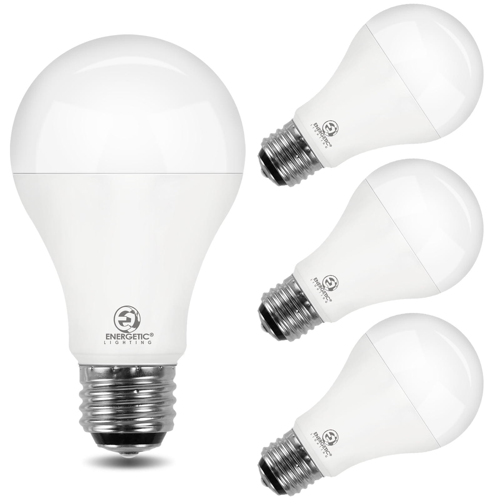 ENERGETIC Super Bright 50/100/150 Watts 3-Way A21 LED Light Bulb, 800/1600/2200 Lumens, 5000K Daylight,Non-dimmable, E26 Base, ETL Listed, 4 Pack