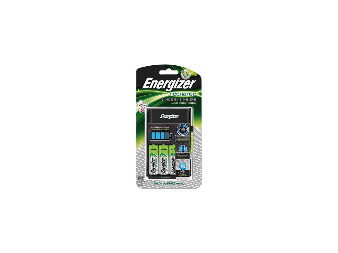 ENERGIZER EVECH1HRWB4 Recharge 1 Hour Charger, AA or AAA NiMH Batteries