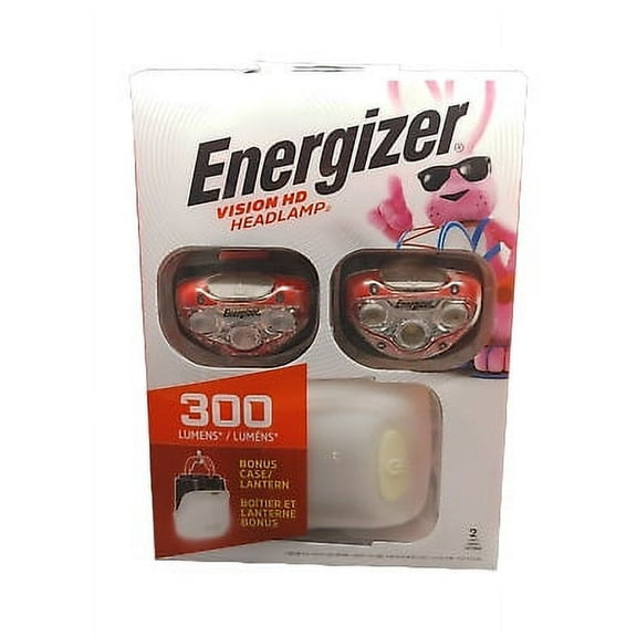 ENERGIZER VISION HD HEADLAMP LP09071 300 LUMENS RED IPX4 2 Pk With Bonus Lanten
