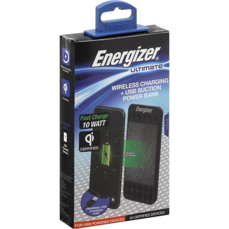 ENERGIZER WIRLESS CHARGING + USB SUCTION PORTABLE CHARGER