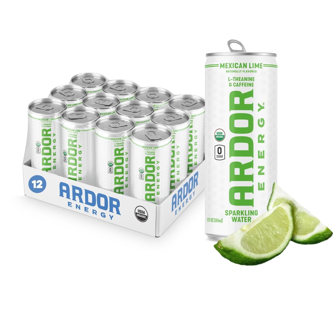 ENERGY Sparkling Water Mexican Lime 12 pack with 100mg Organic Caffeine