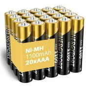 ENERGYPORT Rechargeable AAA Batteries PRO, High Capacity 1100mAh, Premium NiMH Triple A Battery -20 Count