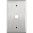 thumbnail image 1 of ENERLITES 0.4375" Diameter Hole Phone Cable Metal Wall Plate, Corrosive Resistant, Standard Size 1-Gang, 4.50" x 2.76", UL Listed, 7841, 430 Stainless Steel, 1 of 4
