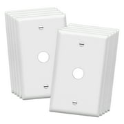 ENERLITES 0.625" Hole Phone/Cable Wall Plate, Standard Size 1-Gang 4.50" x 2.76", Polycarbonate Thermoplastic, 8861-W-10PCS, White (10 Pack)