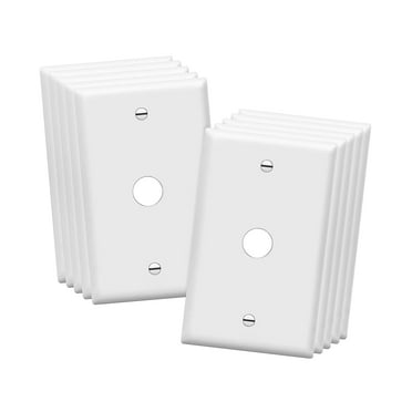 ENERLITES 1.406" Hole Single Receptacle Outlet Metal Midway Size Wall Plate, Corrosive Resistant, Mid Size 1-Gang 4.88" x 3.11", 7751M, 430 Stainless Steel, UL Listed, Silver