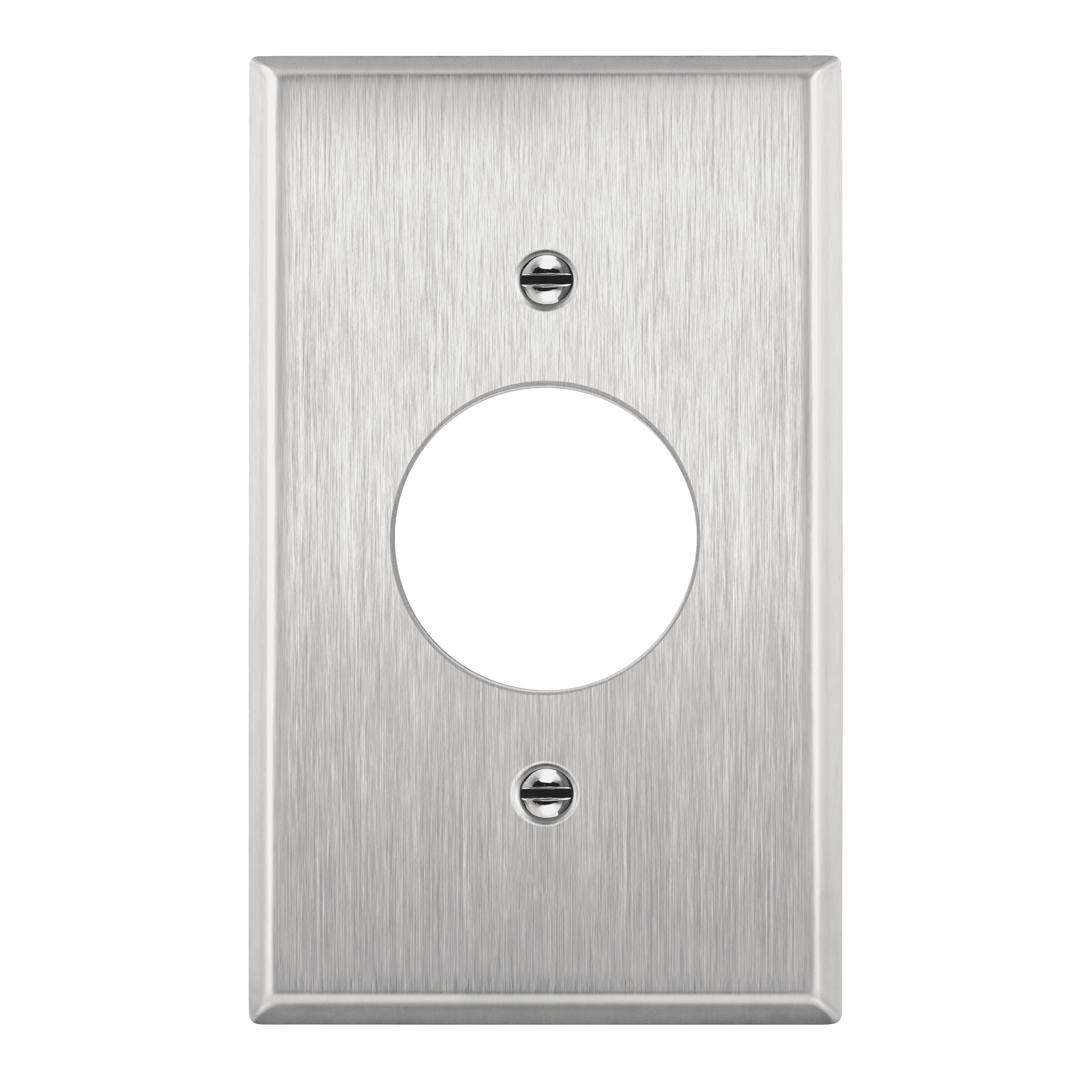 Standard Size Silver Stainless Steel Single Receptacle Wall Plate