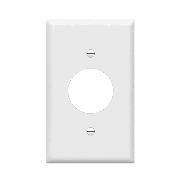 ENERLITES 1.406" Hole Single Receptacle Outlet Wall Plate, Size 1-Gang 4.50" x 2.76", Polycarbonate Thermoplastic, 8851-W, White