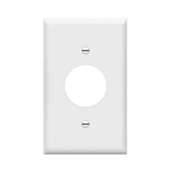 ENERLITES 1.406" Hole Single Receptacle Outlet Wall Plate, Size 1-Gang 4.50" x 2.76", Polycarbonate Thermoplastic, 8851-W, White