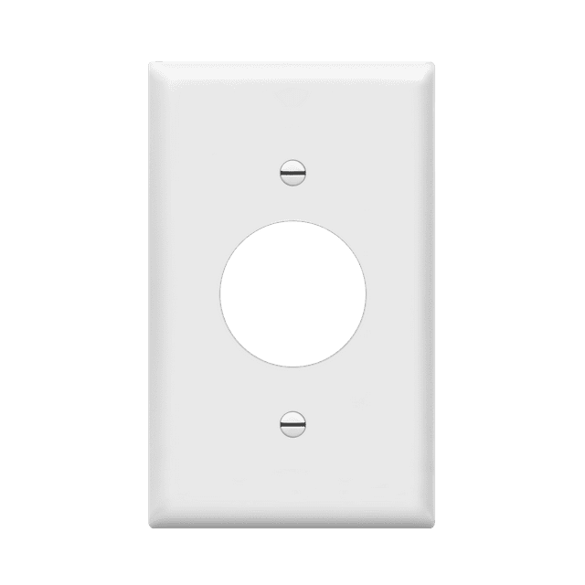 ENERLITES 1.406" Hole Single Receptacle Outlet Wall Plate, Size 1-Gang 4.50" x 2.76", Polycarbonate Thermoplastic, 8851-W, White