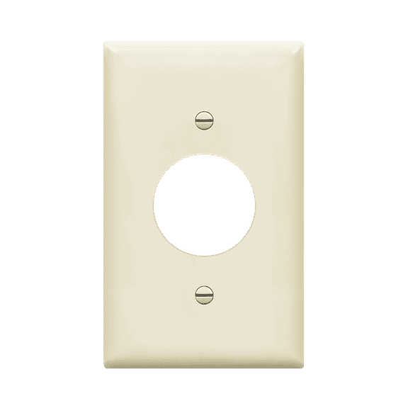 ENERLITES 1.406" Hole Single Receptacle Outlet Wall Plate, Size 1-Gang, Polycarbonate Thermoplastic, 8851-LA, Light Almond