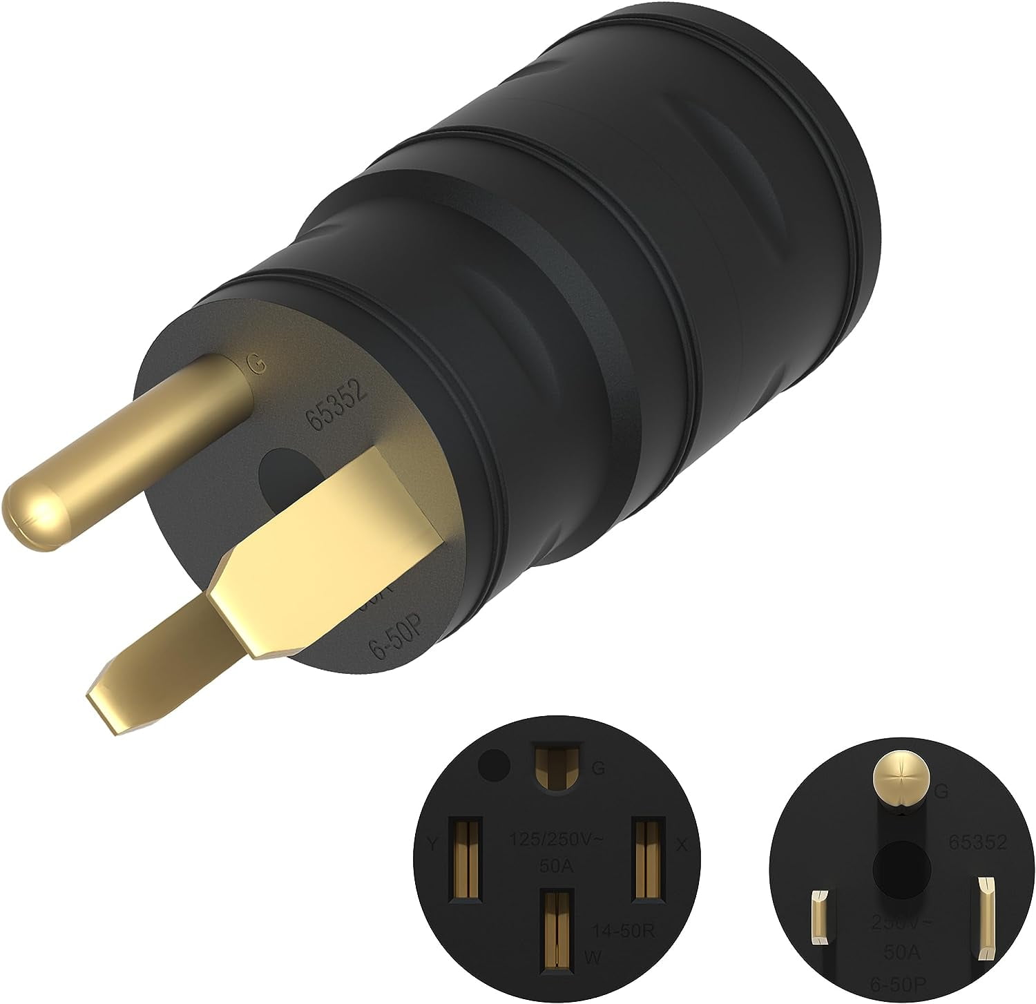 ENERLITES 3 Male Plug to 50 Amp 4 Prong Female Power Adaptor NEMA 650P to 1450R EV Charger