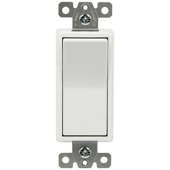 ENERLITES 3-Way Decorator Paddle Light Switch, Single Pole or Three Way, 3 Wire, Grounding Screw, Commercial Grade, 20A 120V/277V, UL Listed, 93200-W, White