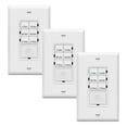 thumbnail image 1 of ENERLITES 4-Hour Countdown Timer Switch, 5-10-30-60 Min, 2-4 Hour, For Bathroom Fans, Heaters, Lights, LED Indicator, 120VAC 800W, No Neutral Wire Required, UL Listed, HET06-J-W, White, 3 Pack, 1 of 5