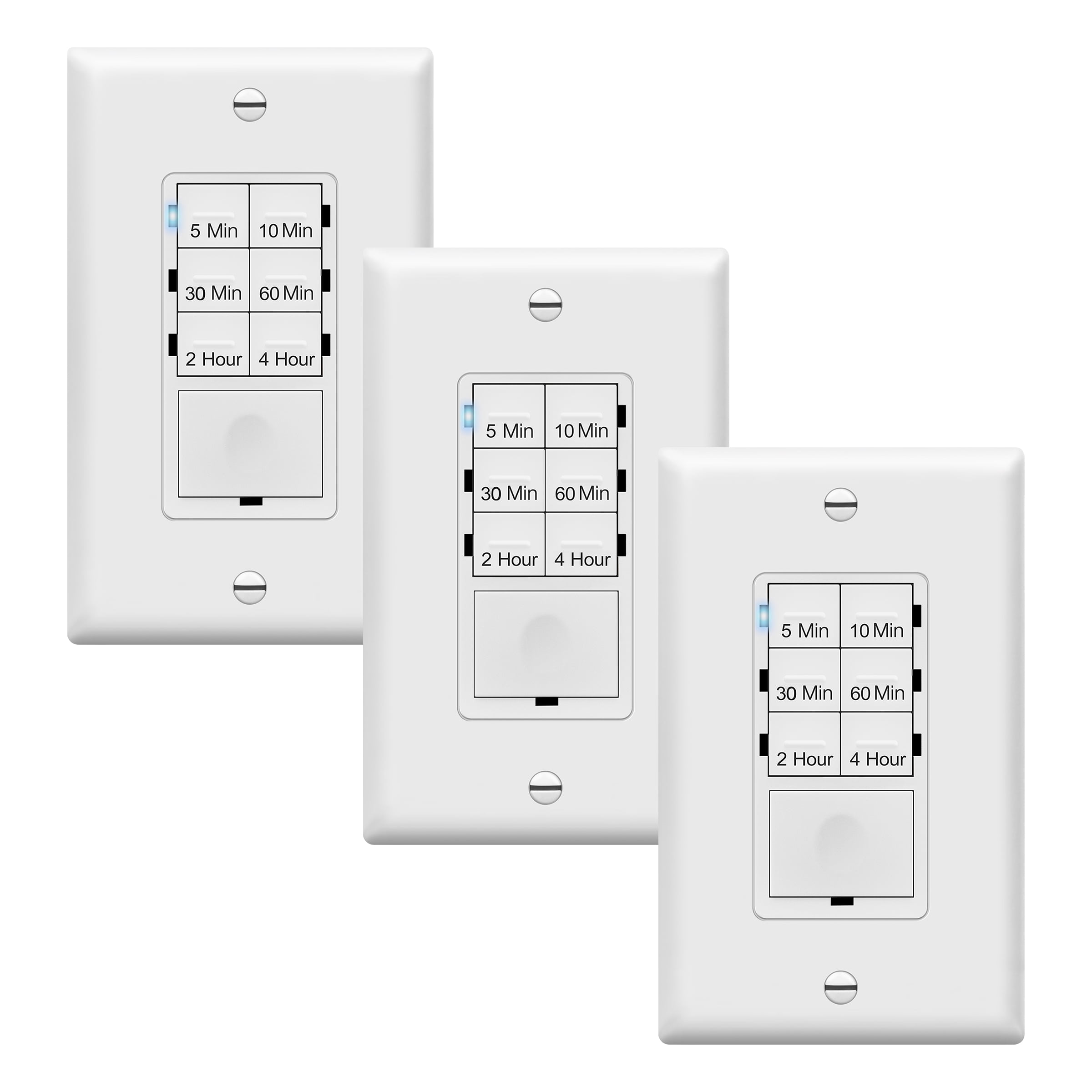 White Polycarbonate Digital Countdown Timer Switch Set