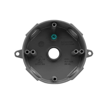 ENERLITES 4 Inch Diameter Round Weatherproof Outlet Box with Five 1/2-in Threaded Outlets, Round Outdoor Electrical Box, 5 Holes 0.50-in Each, 2-Gang