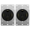 thumbnail image 1 of ENERLITES 50 Amp Range Receptacle Outlet for RV, Wielding, Electric Vehicles, NEMA 14-50R, 3-Pole, 4 Wire (10, 8, 6, 4 AWG Copper Only), 250V, 66500-BK, 2 Pack, Black, 2 Count, 1 of 5