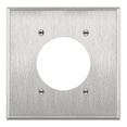 thumbnail image 1 of ENERLITES 7792-2PCS 2.125" Diameter Single Hole Receptacle Outlet Metal Wall Plate, Corrosive Resistant, Size 2-Gang, 7792, 430 Stainless Steel, UL Listed, Silver (2 Pack), 1 of 5