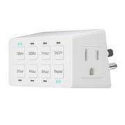 ENERLITES 8-Hour Indoor Countdown Plug-in Timer, Timer for Electrical Outlets, 15-30 Min 1-2-4-8 Hour, for Fans or Lights, 1/4 HP, HET03-W, White