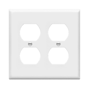 ENERLITES 8822-W Duplex Receptacle Outlet Wall Plate, Standard Size 2-Gang, Polycarbonate Thermoplastic, White