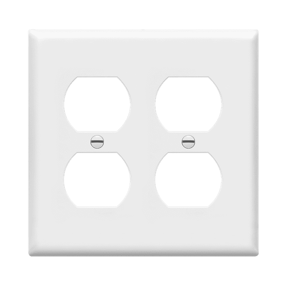 ENERLITES 8822-W Duplex Receptacle Outlet Wall Plate, Standard Size 2-Gang, Polycarbonate Thermoplastic, White