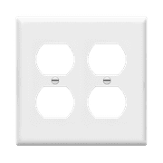 ENERLITES 8822-W Duplex Receptacle Outlet Wall Plate, Standard Size 2-Gang, Polycarbonate Thermoplastic, White